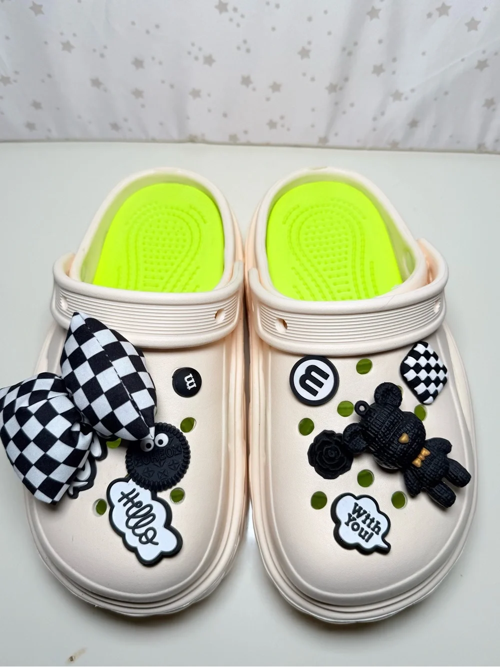 CLOGS SHOES PLATFORM | CREAM | 6.5 |